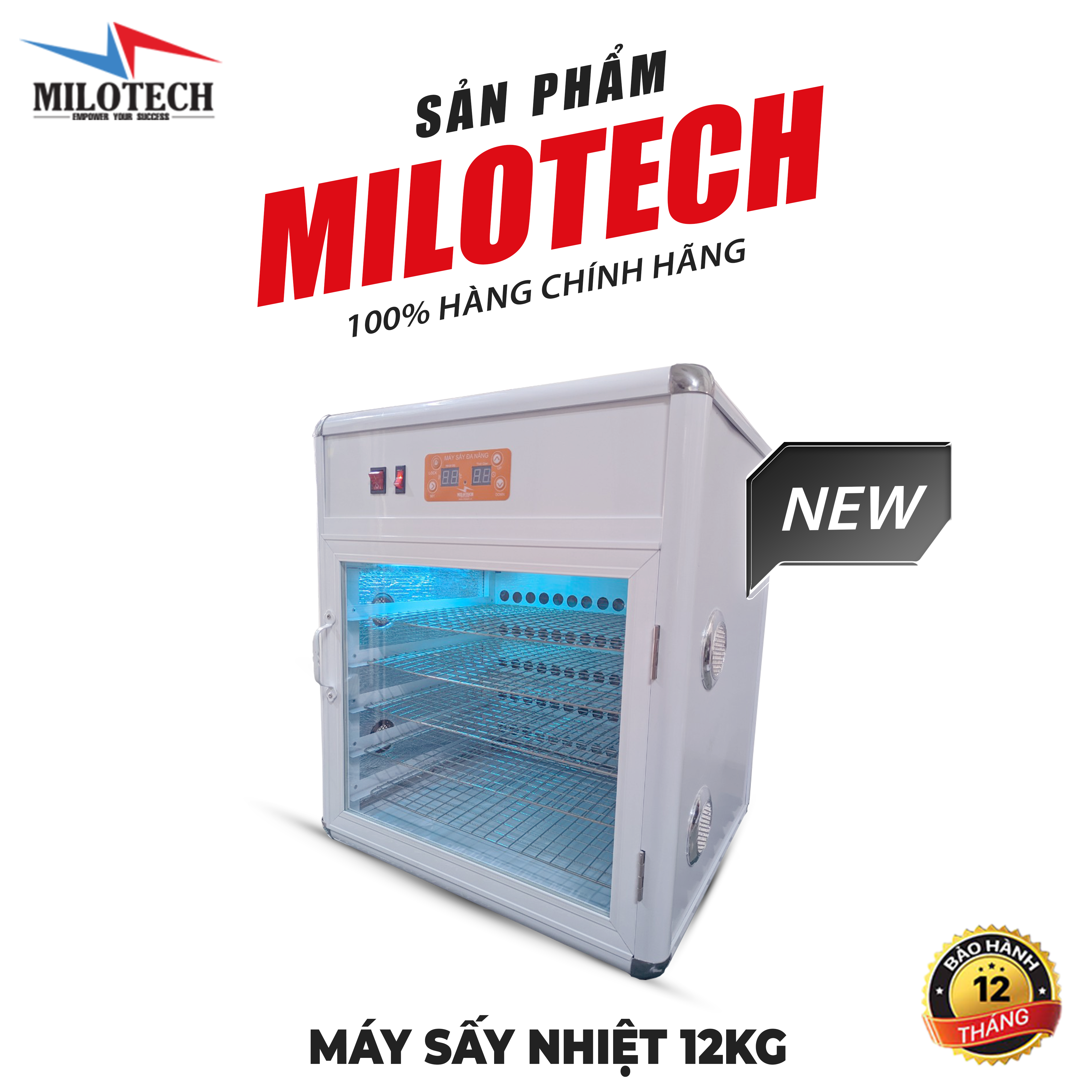 MÁY SẤY NHIỆT THỰC PHẨM 12KG MILOTECH