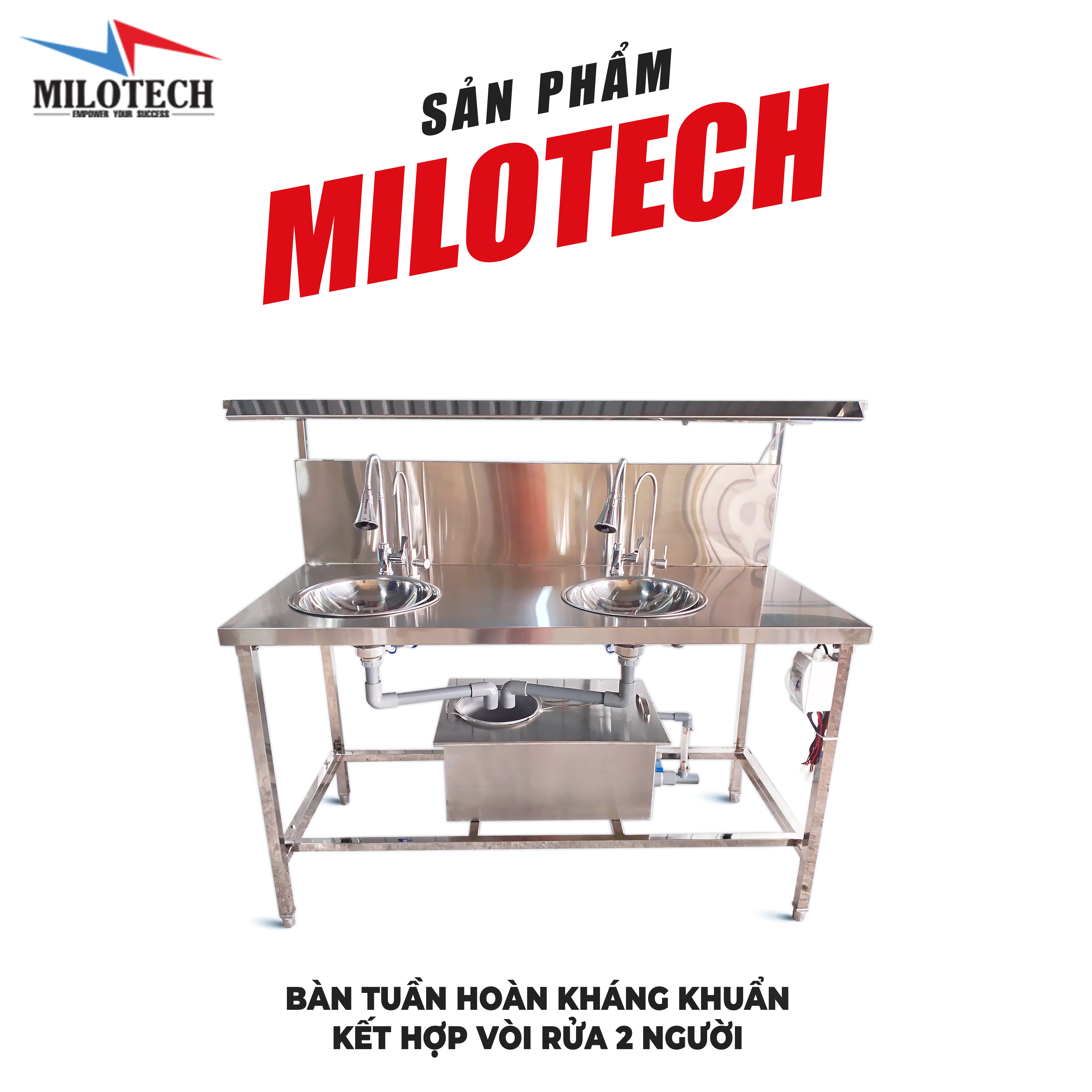 BÀN TUẦN HOÀN KHÁNG KHUẨN KẾT HỢP VÒI RỬA 2 NGƯỜI