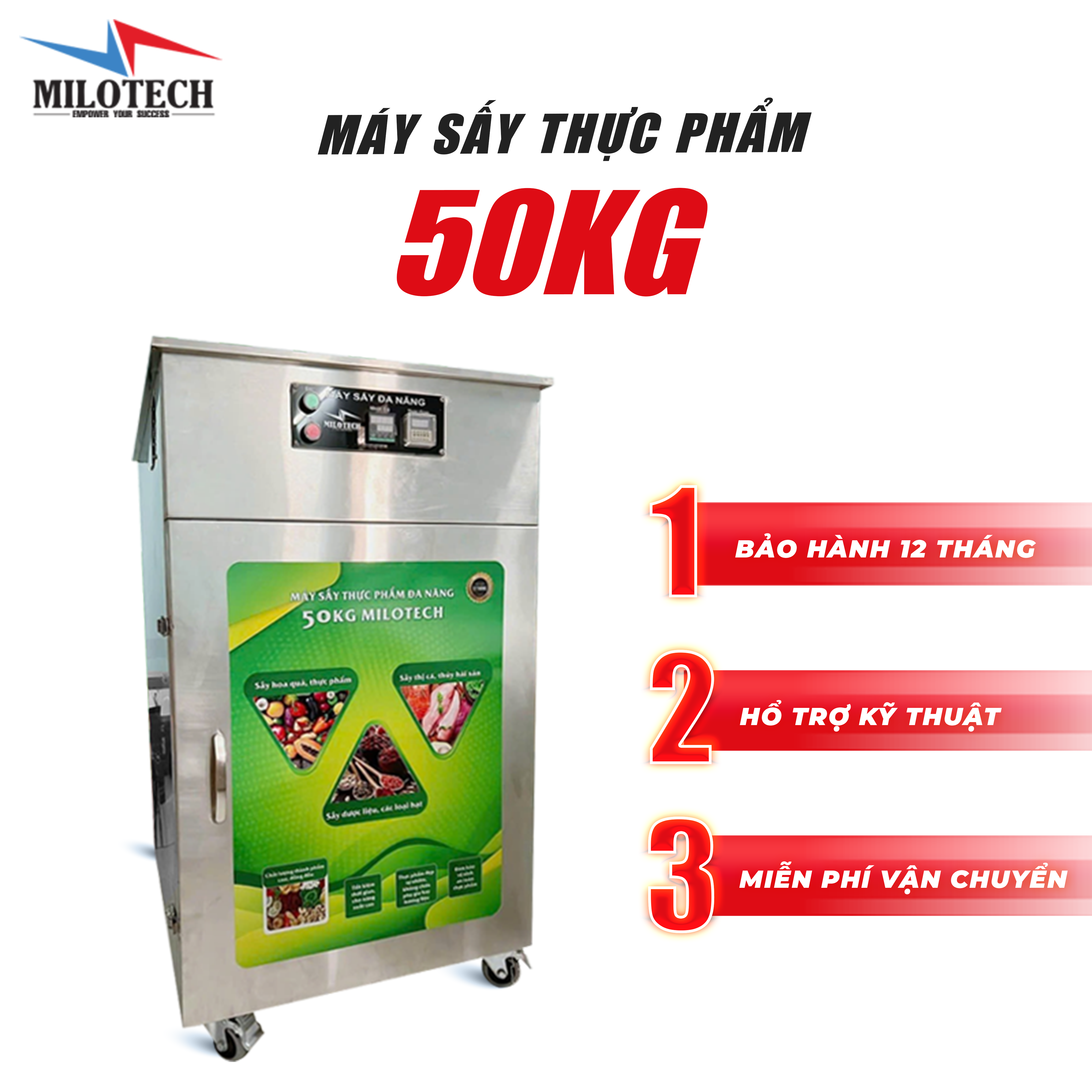MÁY SẤY THỰC PHẨM ĐA NĂNG 50KG NHIỆT ĐỘ CAO MILOTECH