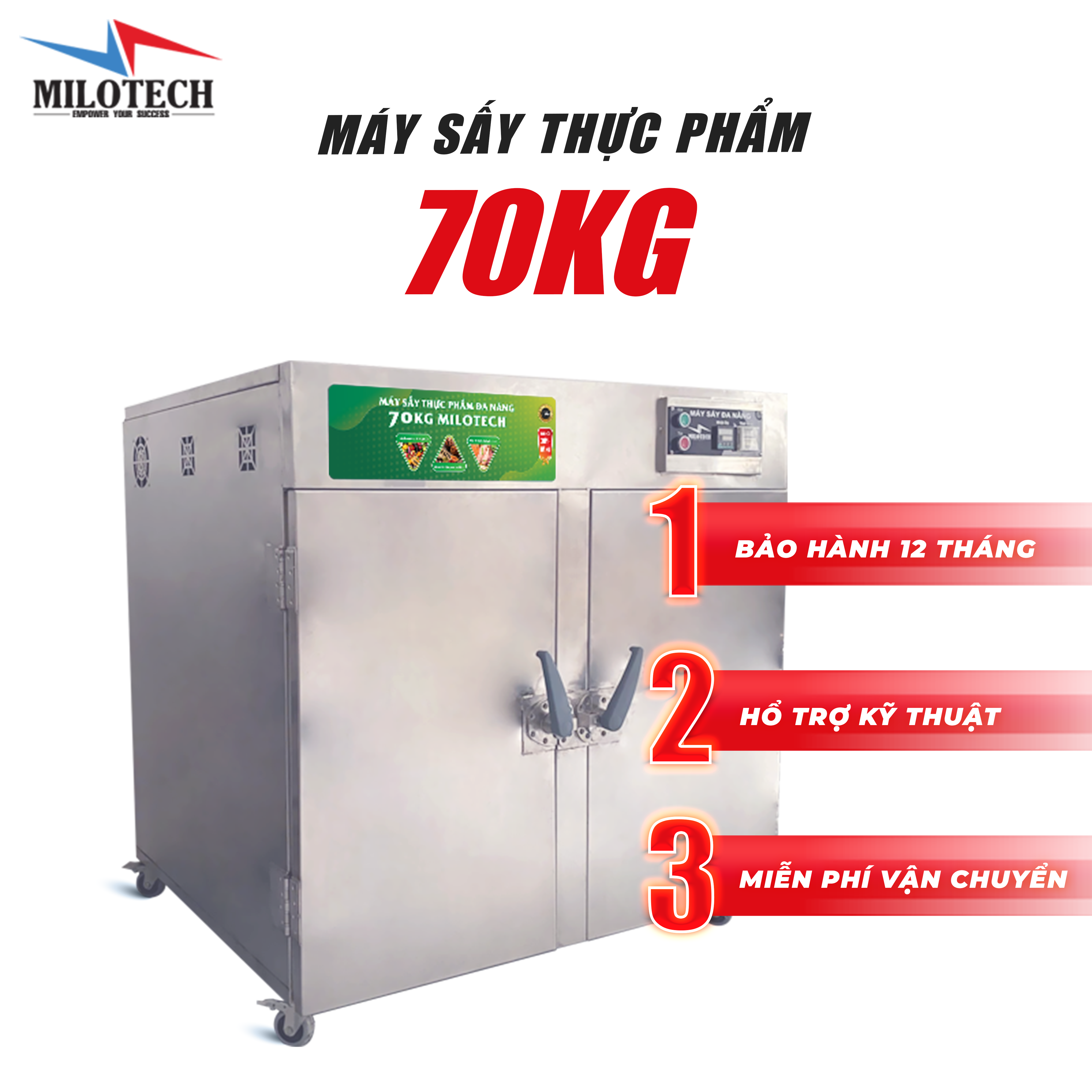 MÁY SẤY THỰC PHẨM ĐA NĂNG 70KG NHIỆT ĐỘ CAO MILOTECH