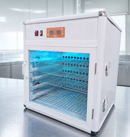 [GIẢI PHÁP KHỞI ĐẦU] MÁY SẤY NHIỆT THỰC PHẨM MILOTECH 12KG KHUNG NHÔM CHO CƠ SỞ SẢN XUẤT NHỎ