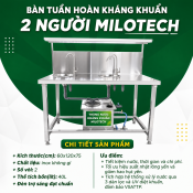 Bàn tuần hoàn kháng khuẩn 2 người MILOTECH
