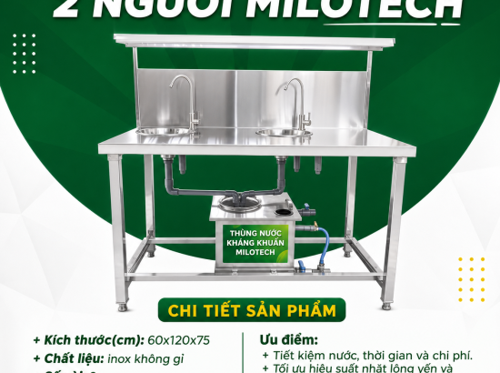 Bàn tuần hoàn kháng khuẩn 2 người MILOTECH