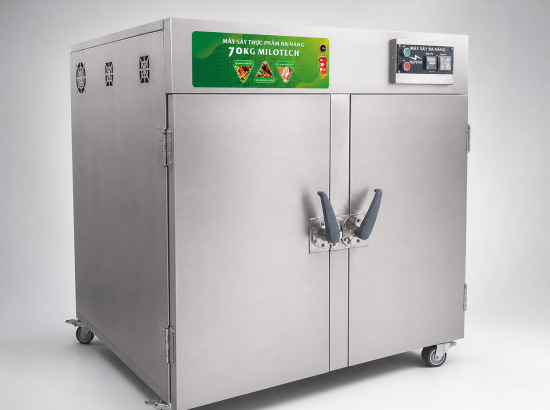 Máy sấy thực phẩm đa năng Milotech 70kg – Giải pháp sấy ổn định cho cơ sở sản xuất vừa và nhỏ