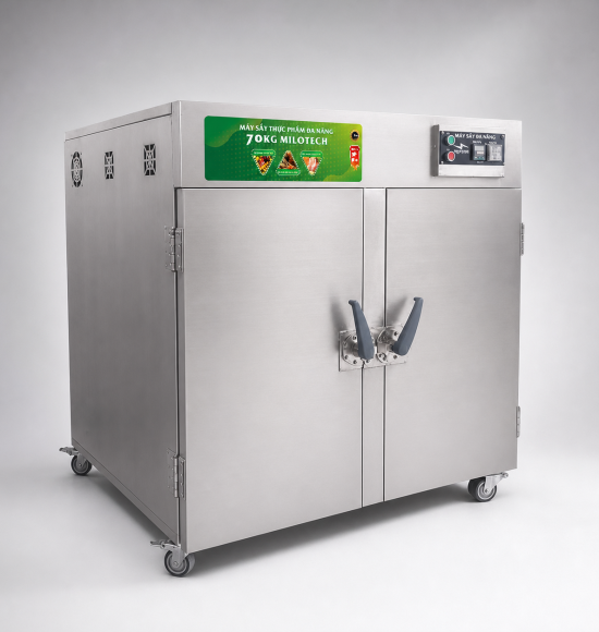 Máy sấy thực phẩm đa năng Milotech 70kg – Giải pháp sấy ổn định cho cơ sở sản xuất vừa và nhỏ