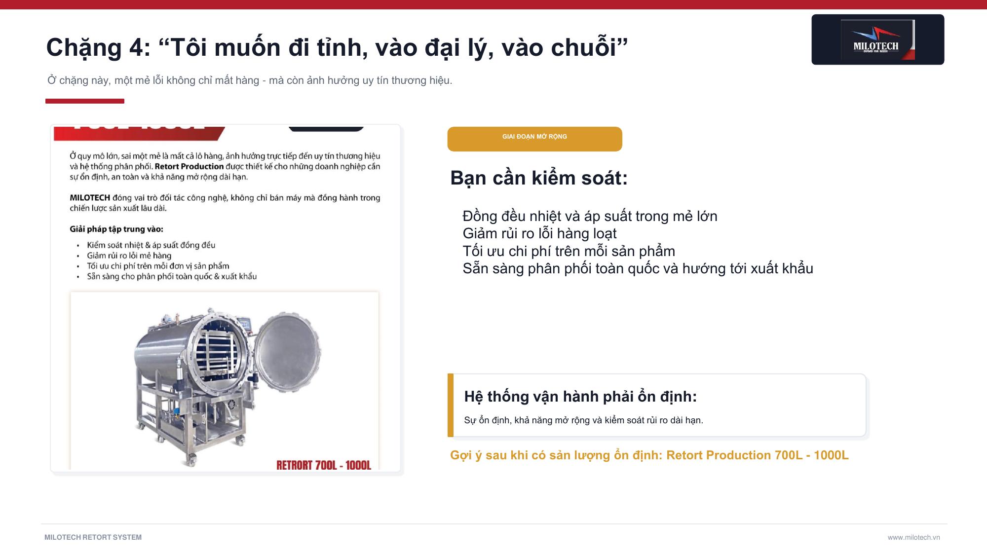 Hệ thống nồi hấp tiệt trùng công nghiệp Retort Production 700L 1000L