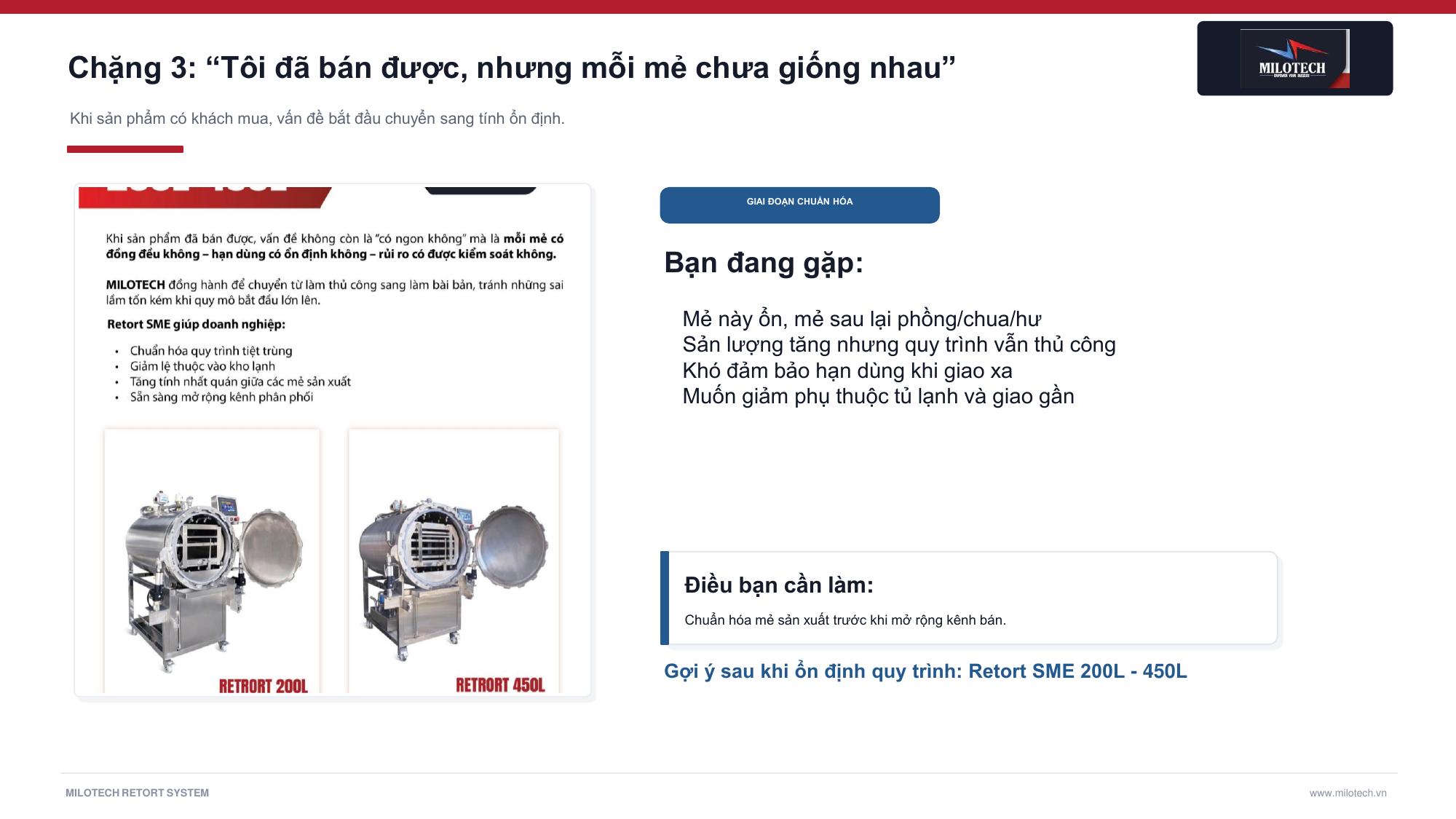 Hệ thống máy hấp tiệt trùng Retort SME 200L 450L cho xưởng quy mô vừa