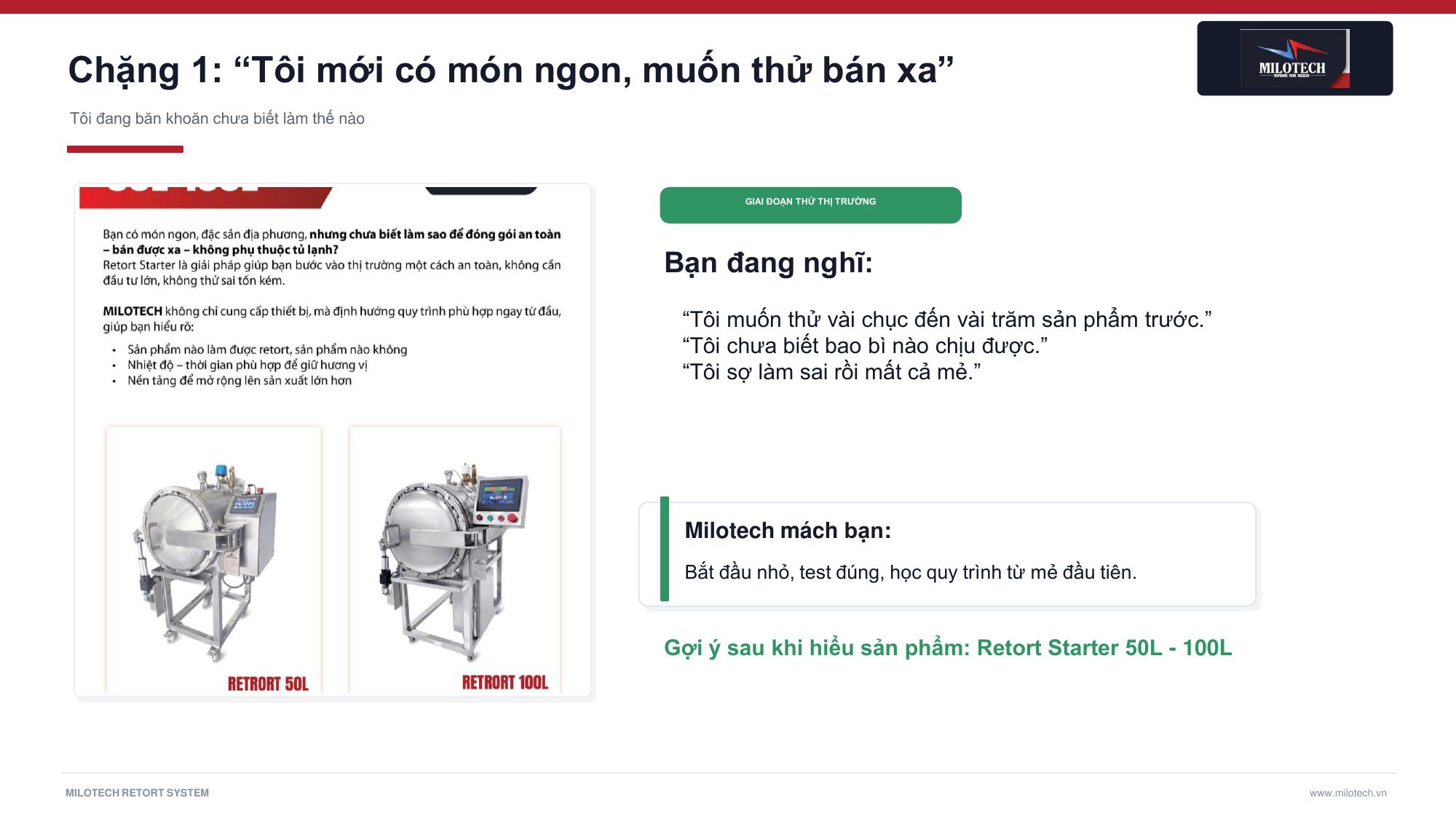 Máy hấp tiệt trùng mini Retort Starter 50L 100L cho khởi nghiệp