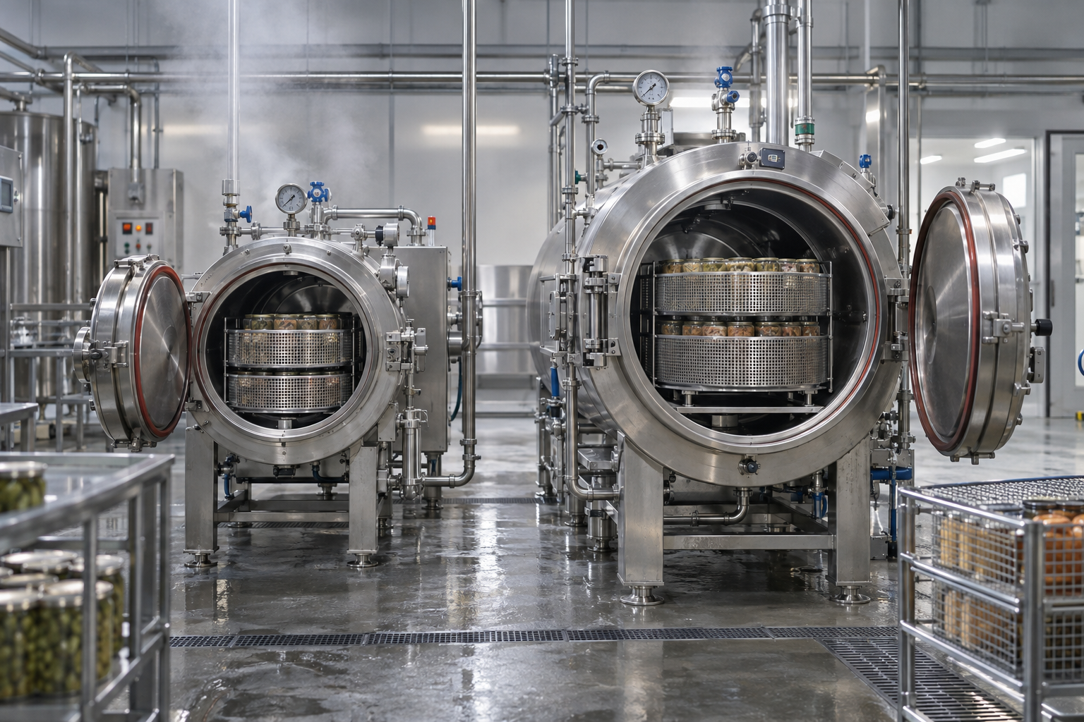 Hình ảnh minh họa retort 100l và 200l khác nhau ở năng suất nào