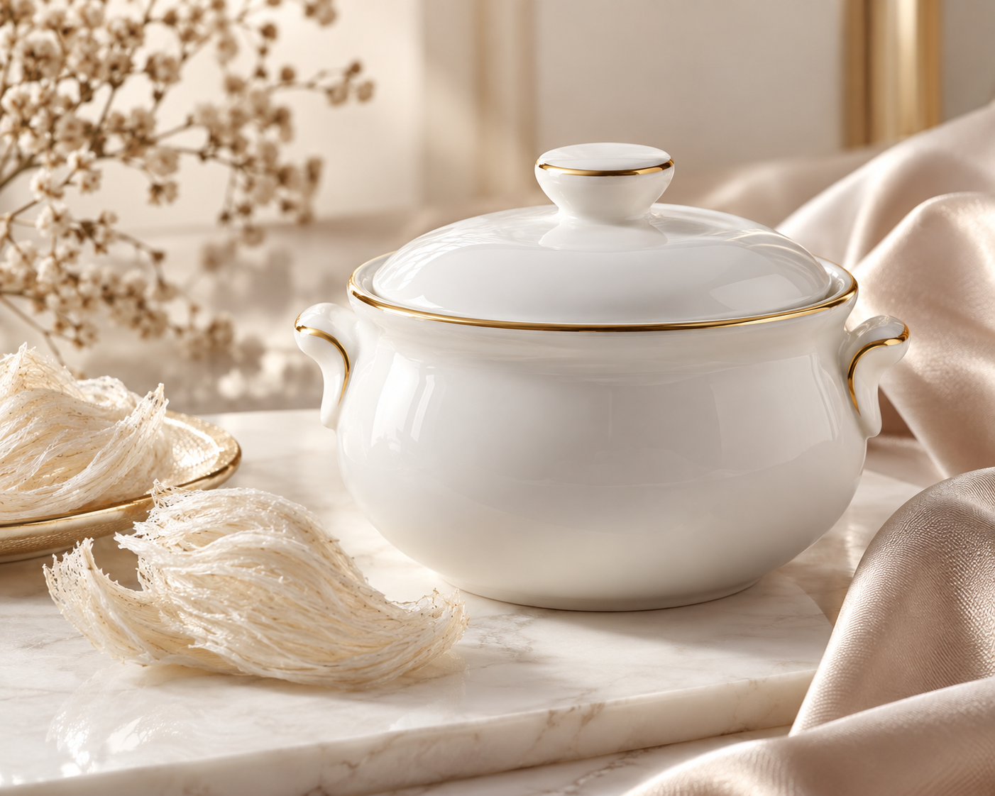Hình ảnh minh họa hũ chưng yến bằng sứ