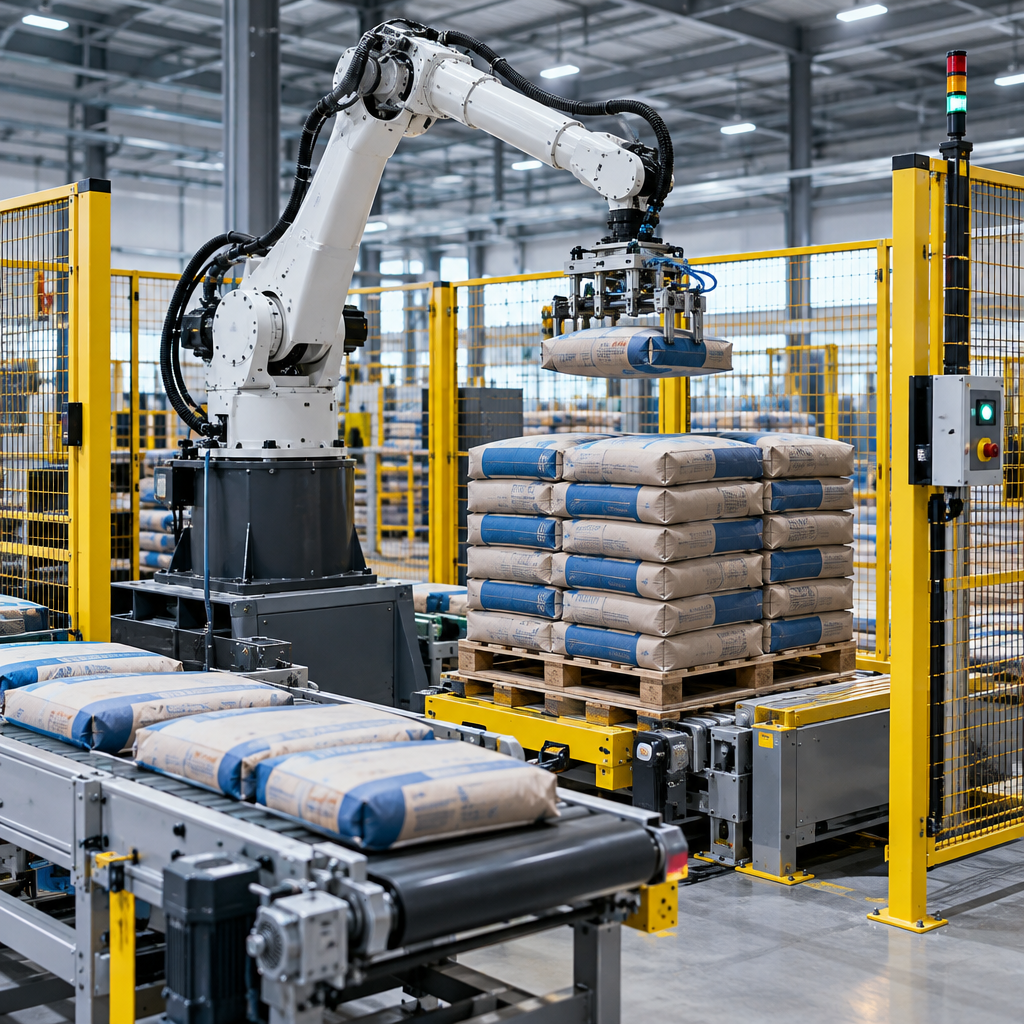 Tổng quan giải pháp - robot xếp bao xi măng 50kg