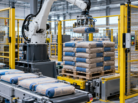 Robot xếp bao xi măng 50 kg tự động