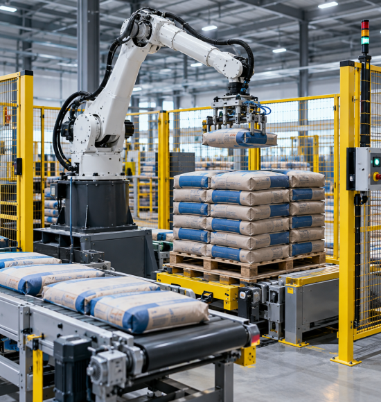 Robot xếp bao xi măng 50 kg tự động