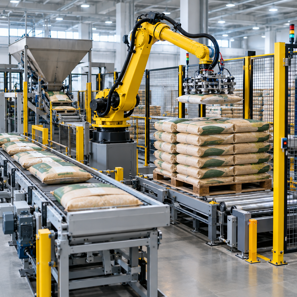 Tổng quan giải pháp - robot xếp bao nông sản tự động