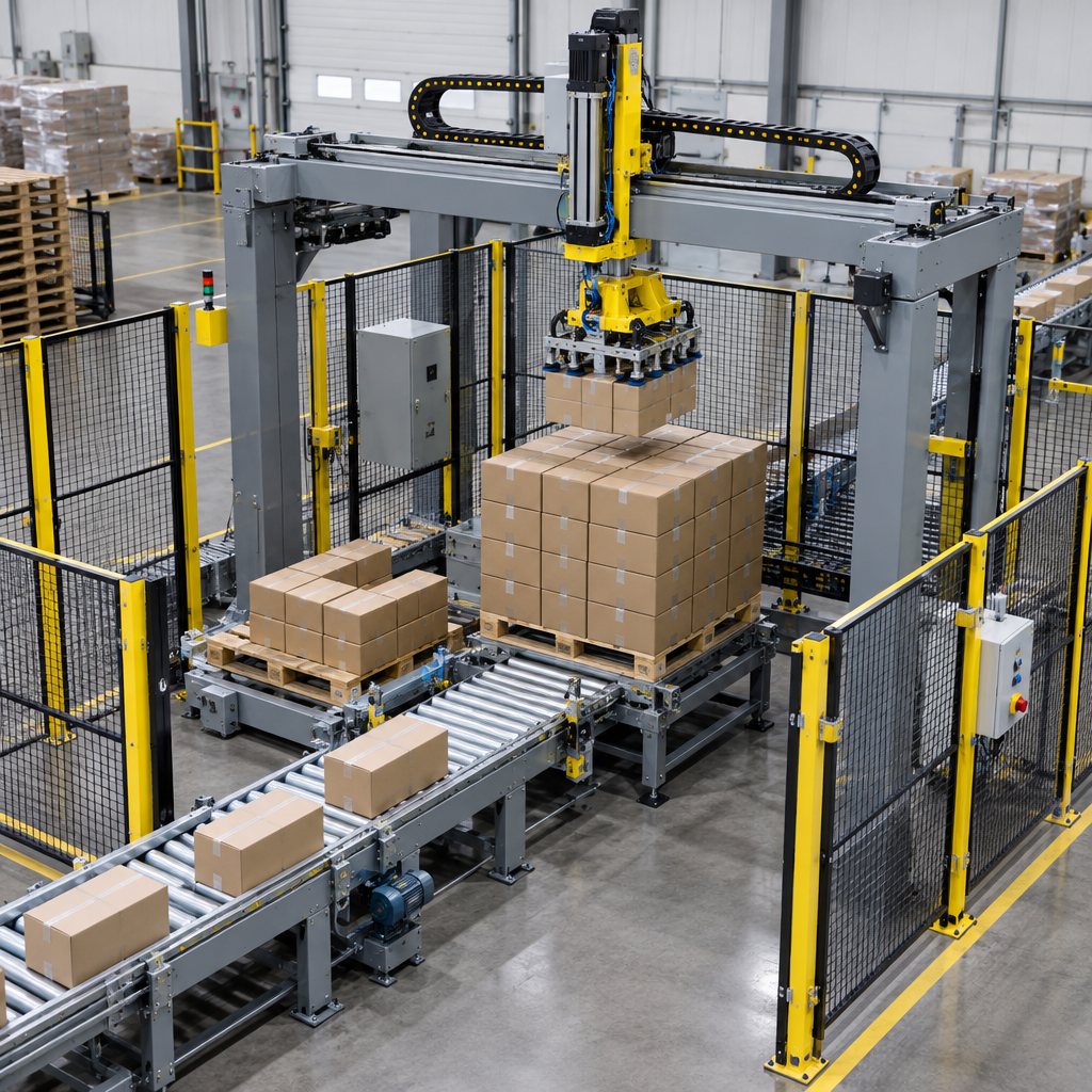 Ứng dụng thực tế - gantry robot palletizer