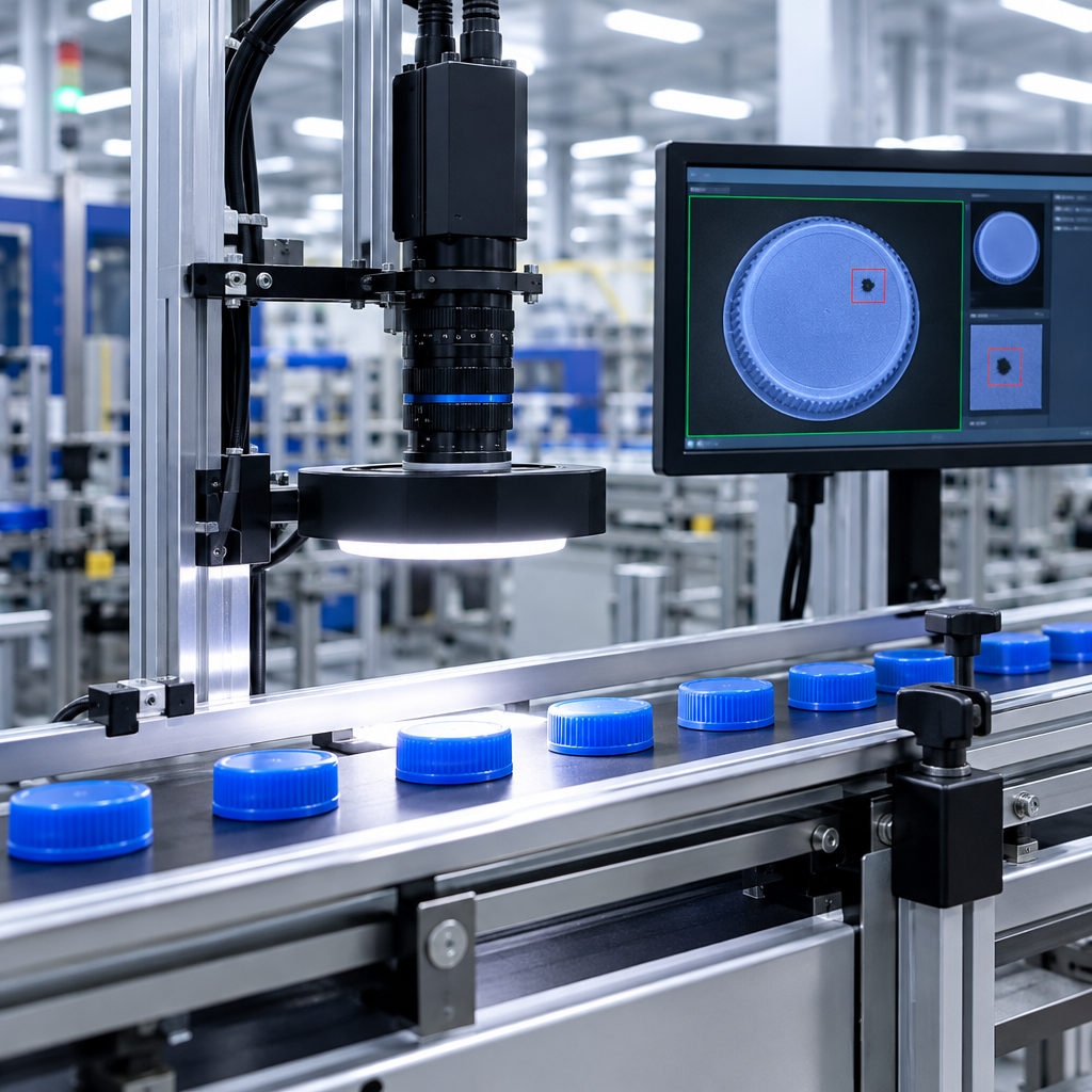 Tổng quan giải pháp - AI Vision phát hiện đốm đen trên nắp nhựa