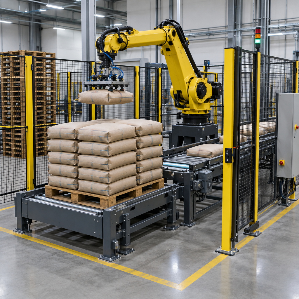 Ứng dụng thực tế - robot gắp bao 50kg